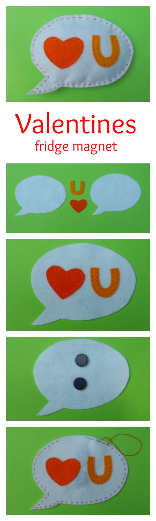 a sweet speech bubble fridge magnet to make for valentines day