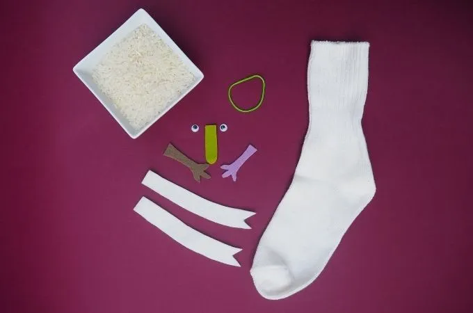 materials to make a no sew sock doll