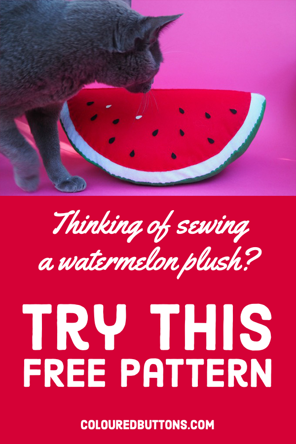 free watermelon soft toy sewing pattern