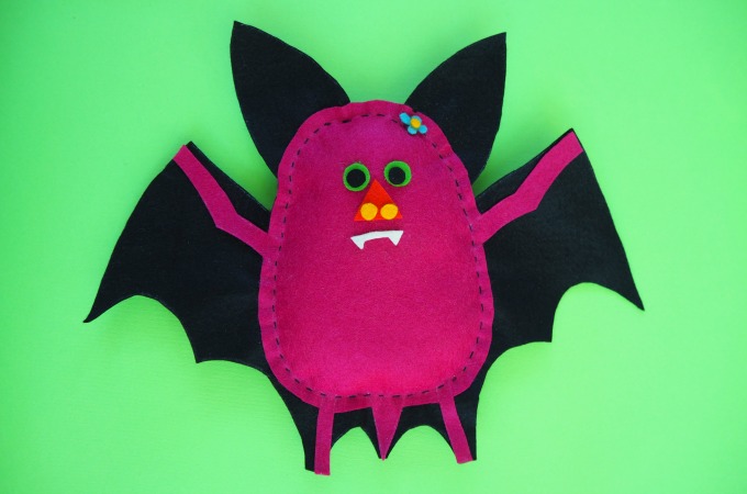 betty bat a sweet felt bat softie to hand sew with kids