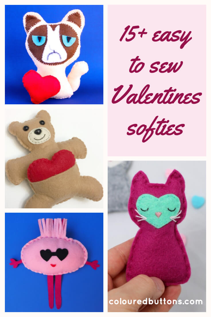 easy to sew Valentines softies
