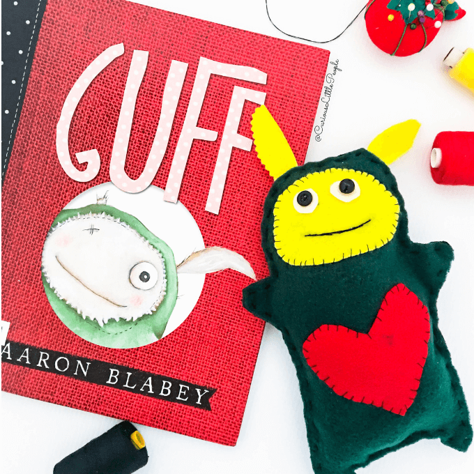 the finished Guff softie and Guff book