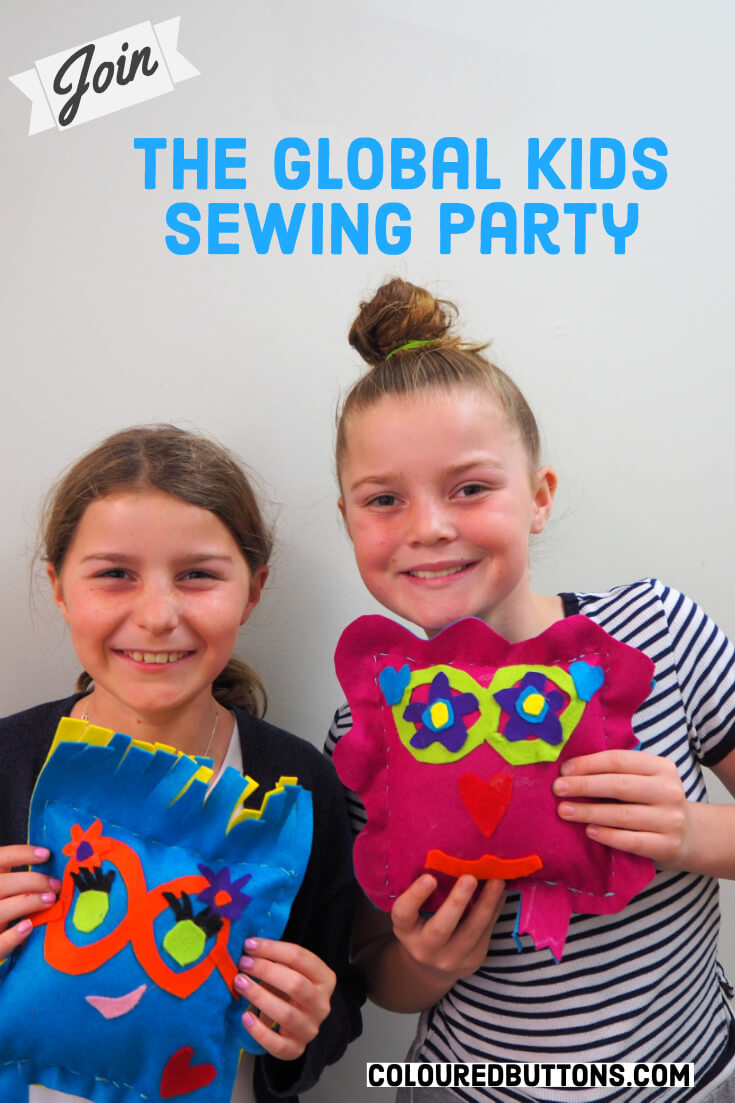 girls holding softies during the global kids sewing party