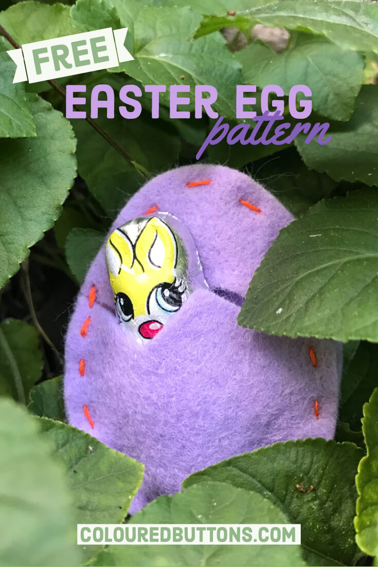 a DIY felt easter egg filled with a chocolate bunny