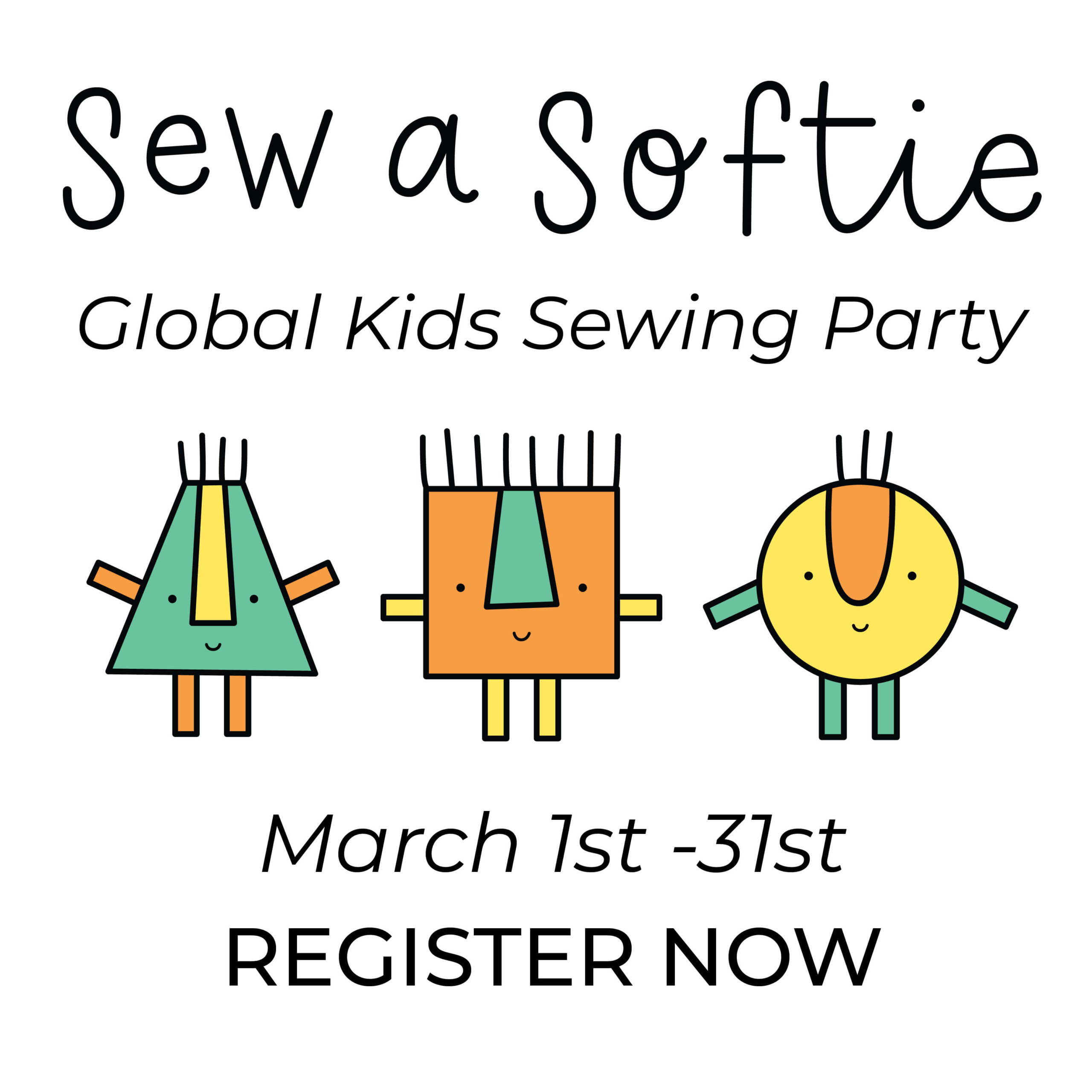 text reading Global Kids Sewing Party Register Now
